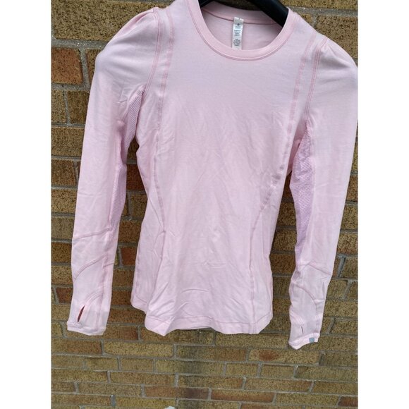LULULEMON Swiftly Long Sleeve Hip Length Pink Peony Size 2 - Picture 5 of 6